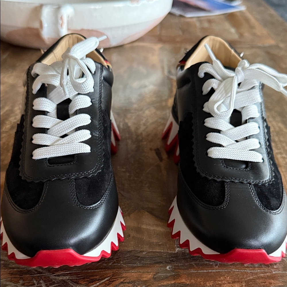 Christian Louboutin Black and Red Sneakers